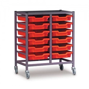 Double Column Gratnells Trolley With Trays