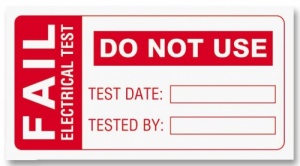 PAT Test labels - Fail