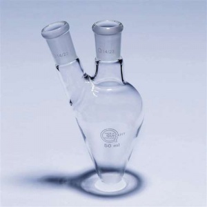 2 Neck Pear Shaped Flask - 50ml - 14/23