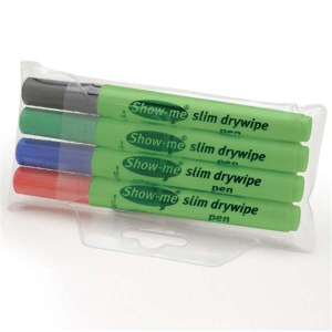 Slim Dry Wipe Board Pens Mixed Pack