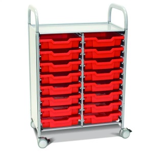 Double Trolley With 16 Shallow Trays
