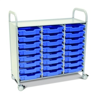 Treble Trolley With 24 Shallow Trays