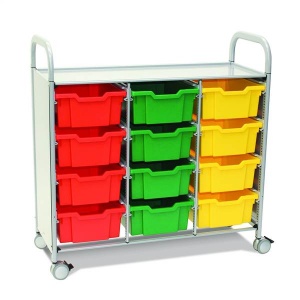 Treble Trolley With 12 Deep Trays