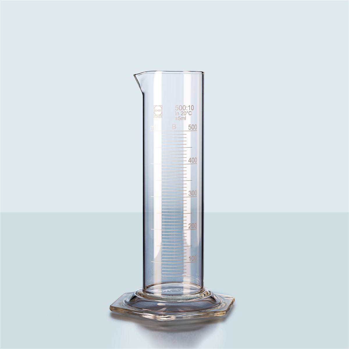 DURAN® Squat Glass Measuring Cylinder - 500ml