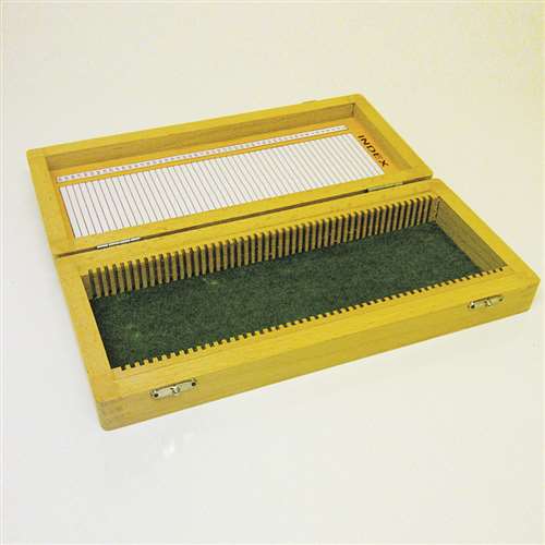 Wooden Microscope Slide Box School Science Equipment