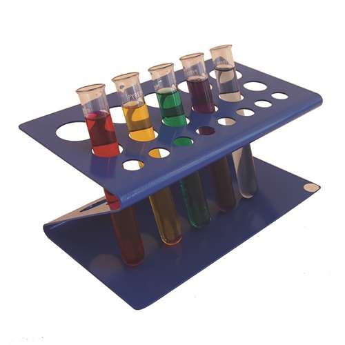 ZShape Test Tube Stand Blue Steel School Science Equipment